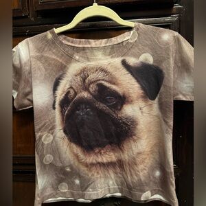 Pug Crop Top Women's Size Small